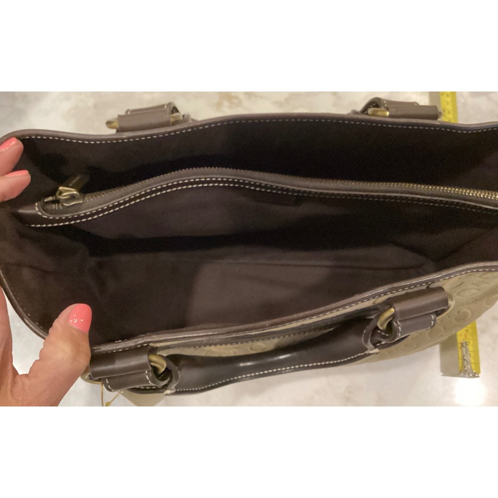 Celine Macadam Logo Print Boston Satchel Top Handle Bag Designer Purse - Picture 4 of 16